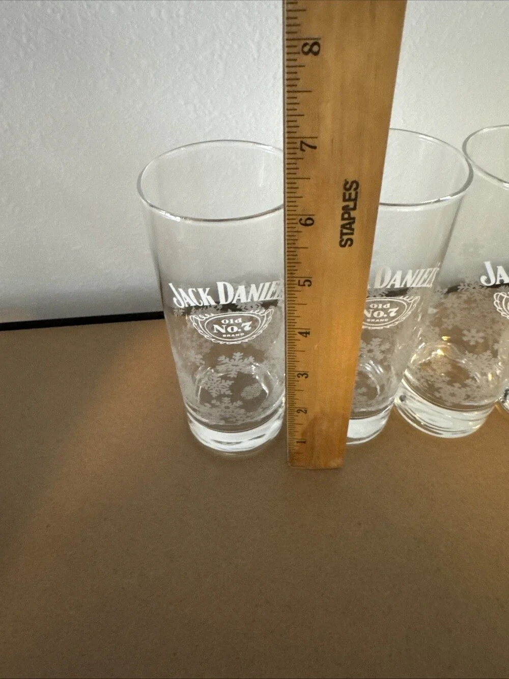 Highball Glasses Set of 4 Jack Daniels Old No. 7 Snowflake 10 Oz Etched 6